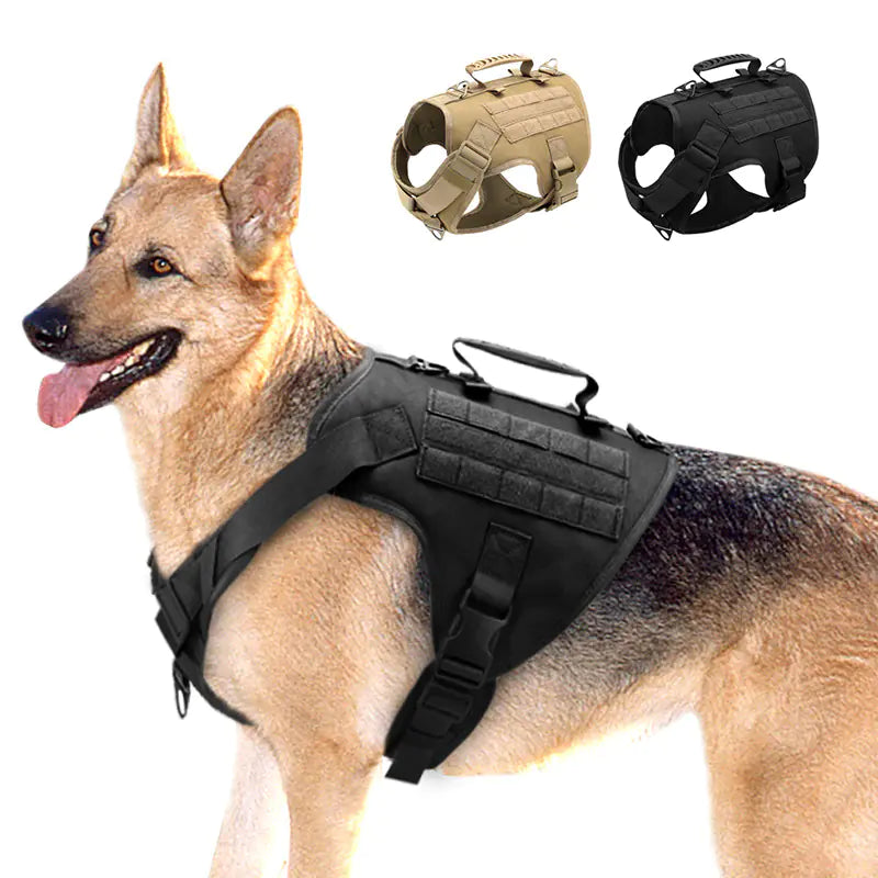 NO-Pull tactical dog harness - Breathable, Adjustable & Reflective