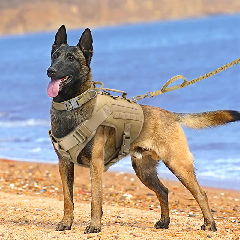 NO-Pull tactical dog harness - Breathable, Adjustable & Reflective